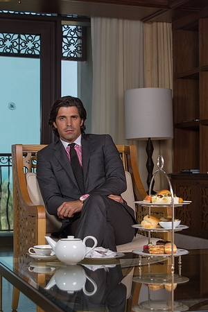 Nacho Figueras in Ralph Lauren at the St. Regis Hotel for the RAKE magazine.