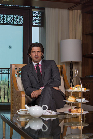 Nacho Figueras in Ralph Lauren at the St. Regis Hotel for the RAKE magazine.