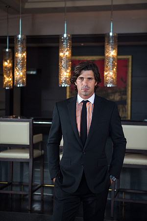 Nacho Figueras in Ralph Lauren at the St. Regis Hotel for the RAKE magazine.